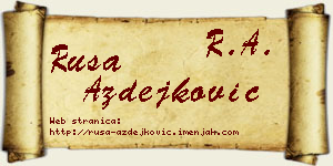 Rusa Azdejković vizit kartica